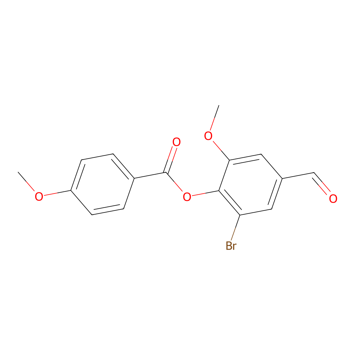 2-Bromo-4-formyl-6-methoxyphenyl 4-methoxybenzoate molecular structure, CAS 443640-09-3