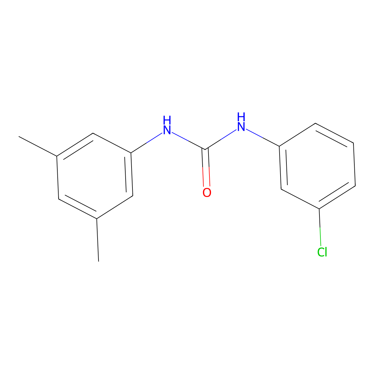 N-(3-Chlorophenyl)-N'-(3,5-dimethylphenyl)urea molecular structure, CAS 443640-13-9