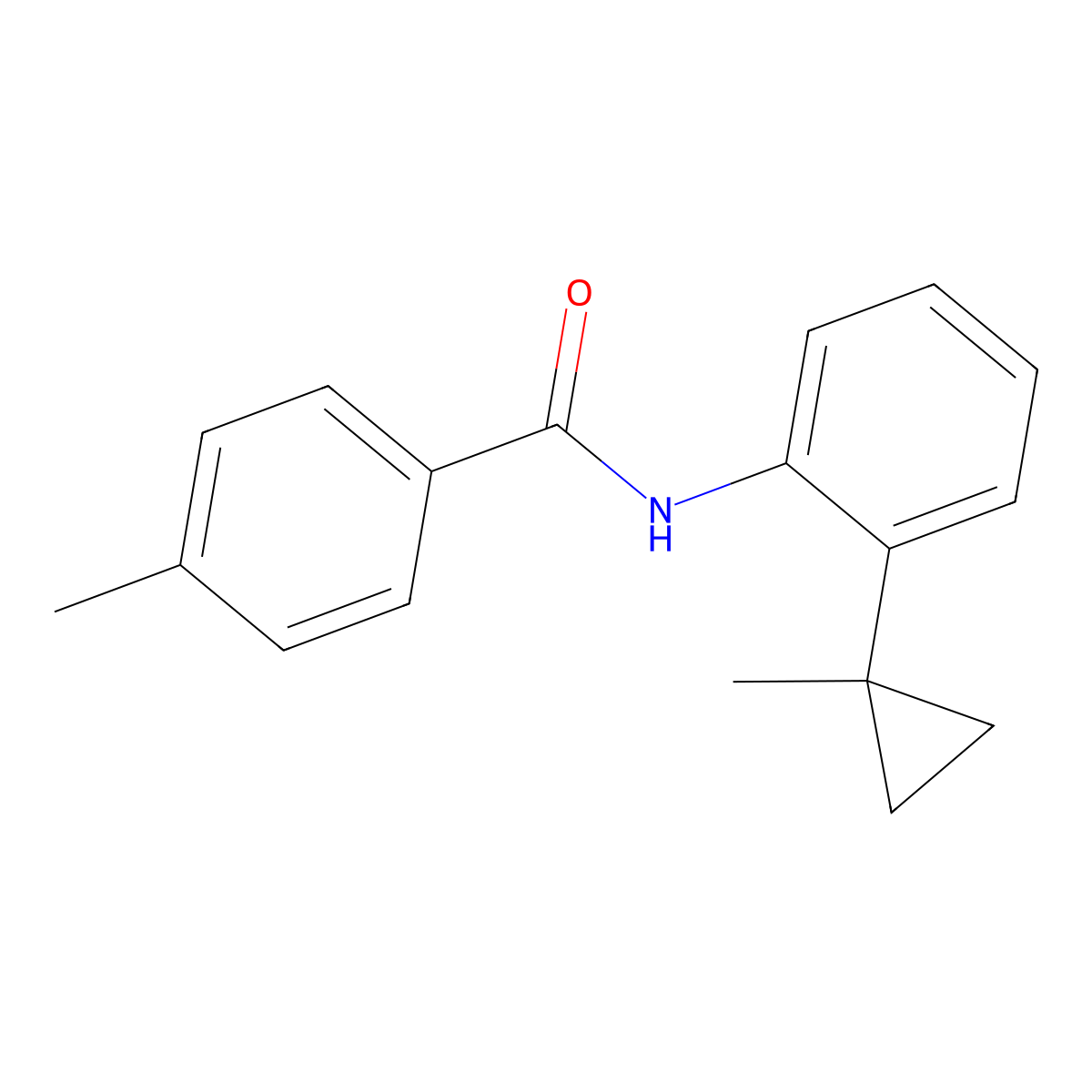 4-methyl-N-[2-(1-methylcyclopropyl)phenyl]benzamide molecular structure, CAS 443640-34-4