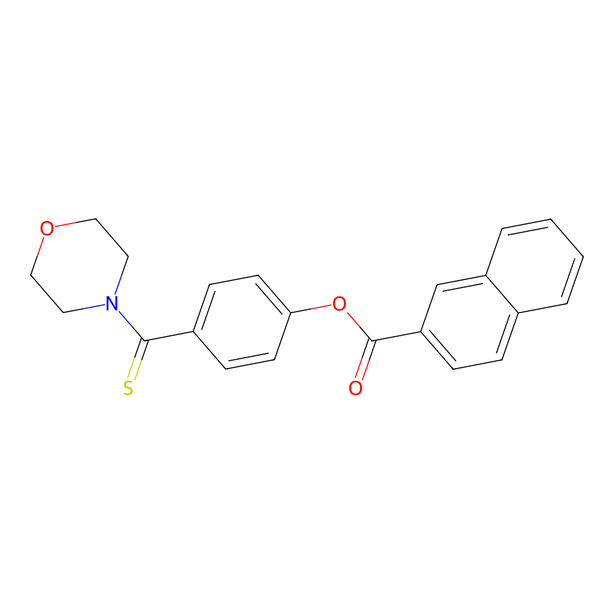 4-(Morpholin-4-ylcarbonothioyl)phenyl naphthalene-2-carboxylate molecular structure, CAS 443640-41-3