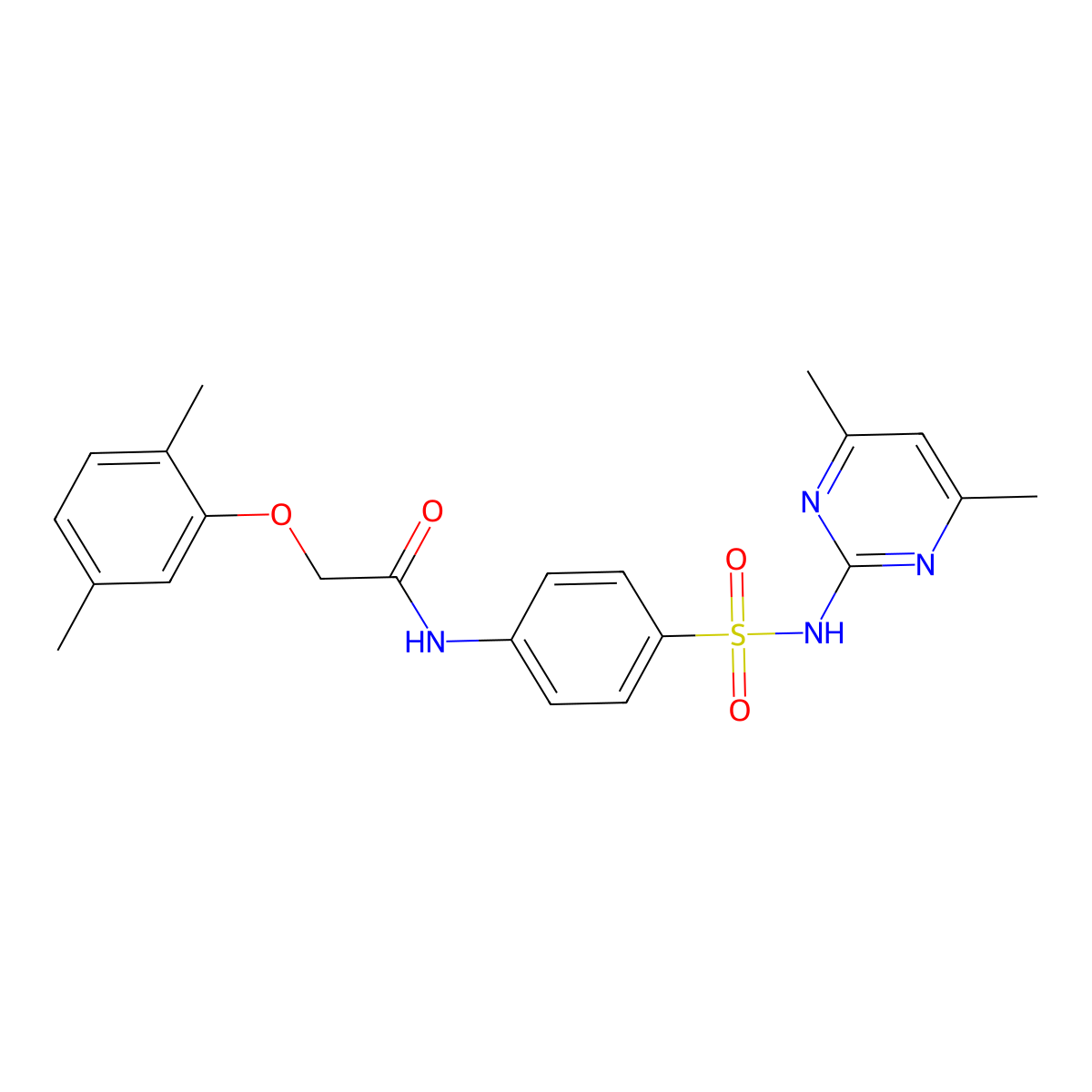 2-(2,5-dimethylphenoxy)-N-{4-[(4,6-dimethylpyrimidin-2-yl)sulfamoyl]phenyl}acetamide molecular structure, CAS 443644-74-4