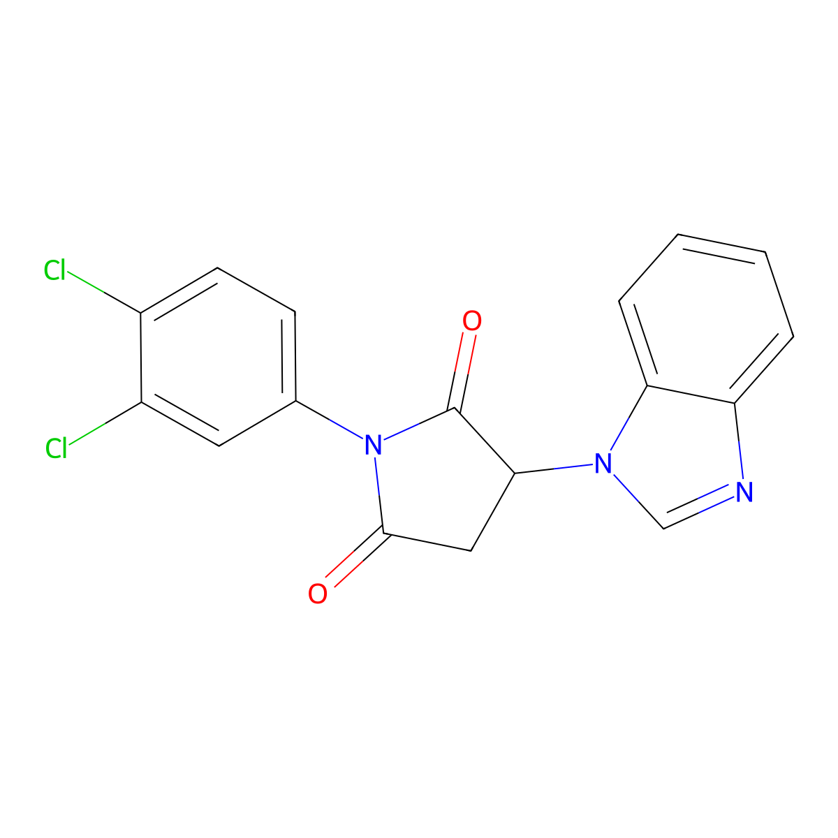 3-(Benzimidazol-1-yl)-1-(3,4-dichlorophenyl)pyrrolidine-2,5-dione molecular structure, CAS 443645-35-0