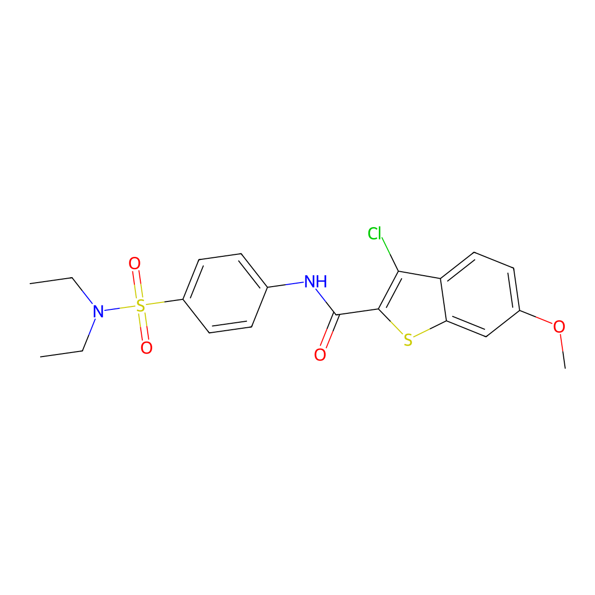 3-chloro-N-[4-(diethylsulfamoyl)phenyl]-6-methoxy-1-benzothiophene-2-carboxamide molecular structure, CAS 443646-34-2