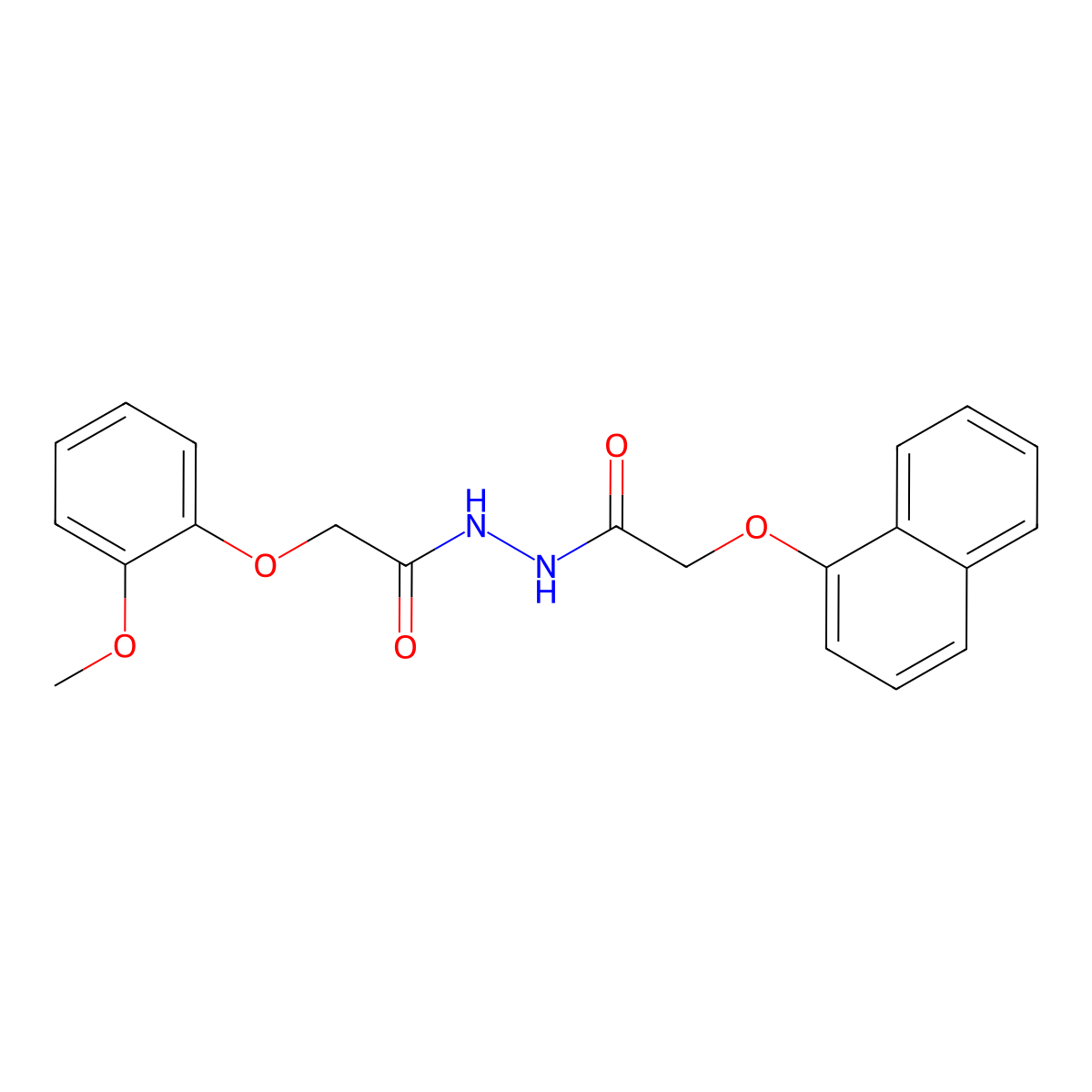 2-(2-methoxyphenoxy)-N'-[(1-naphthyloxy)acetyl]acetohydrazide molecular structure, CAS 443647-27-6