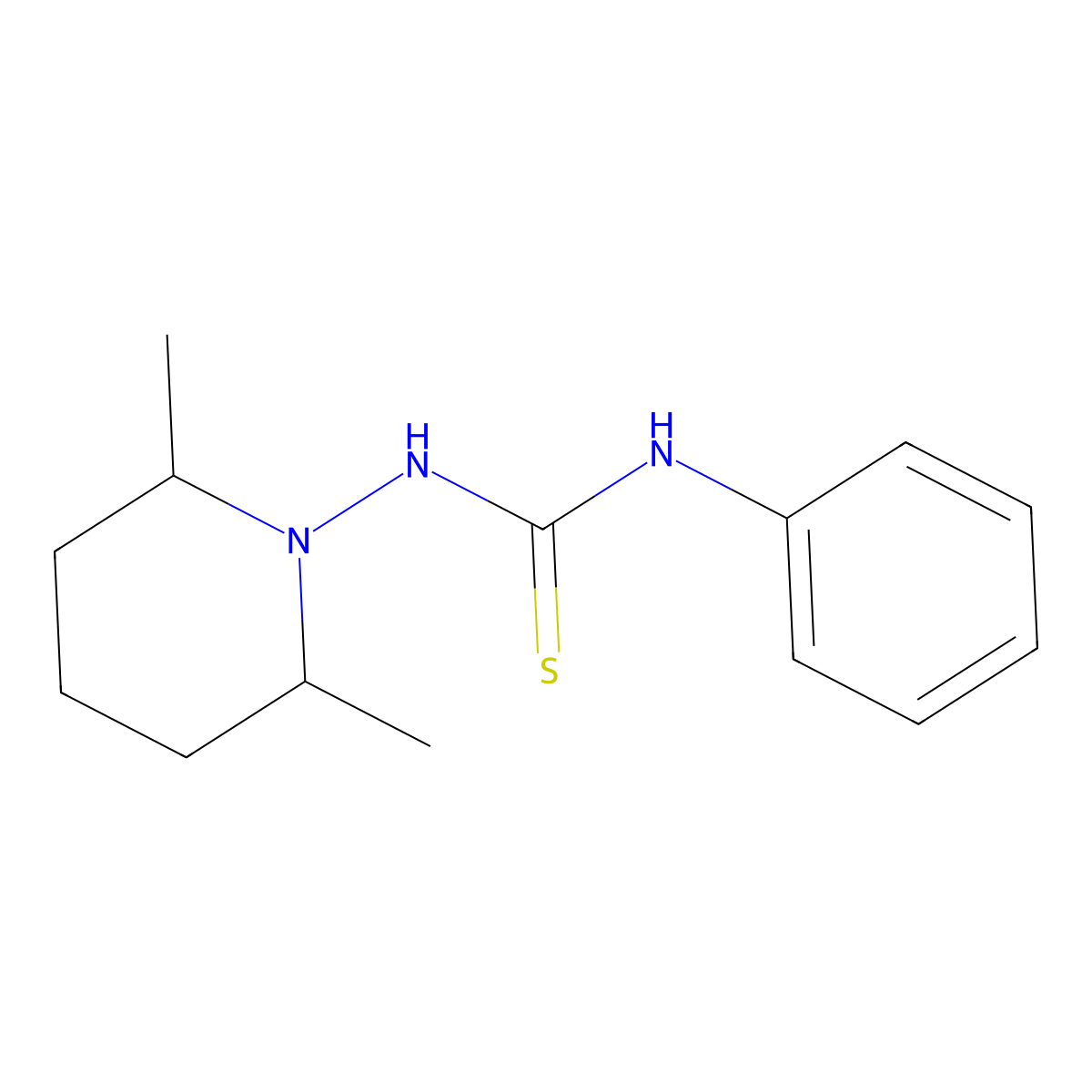 1-(2,6-Dimethylpiperidin-1-yl)-3-phenylthiourea molecular structure, CAS 443647-47-0
