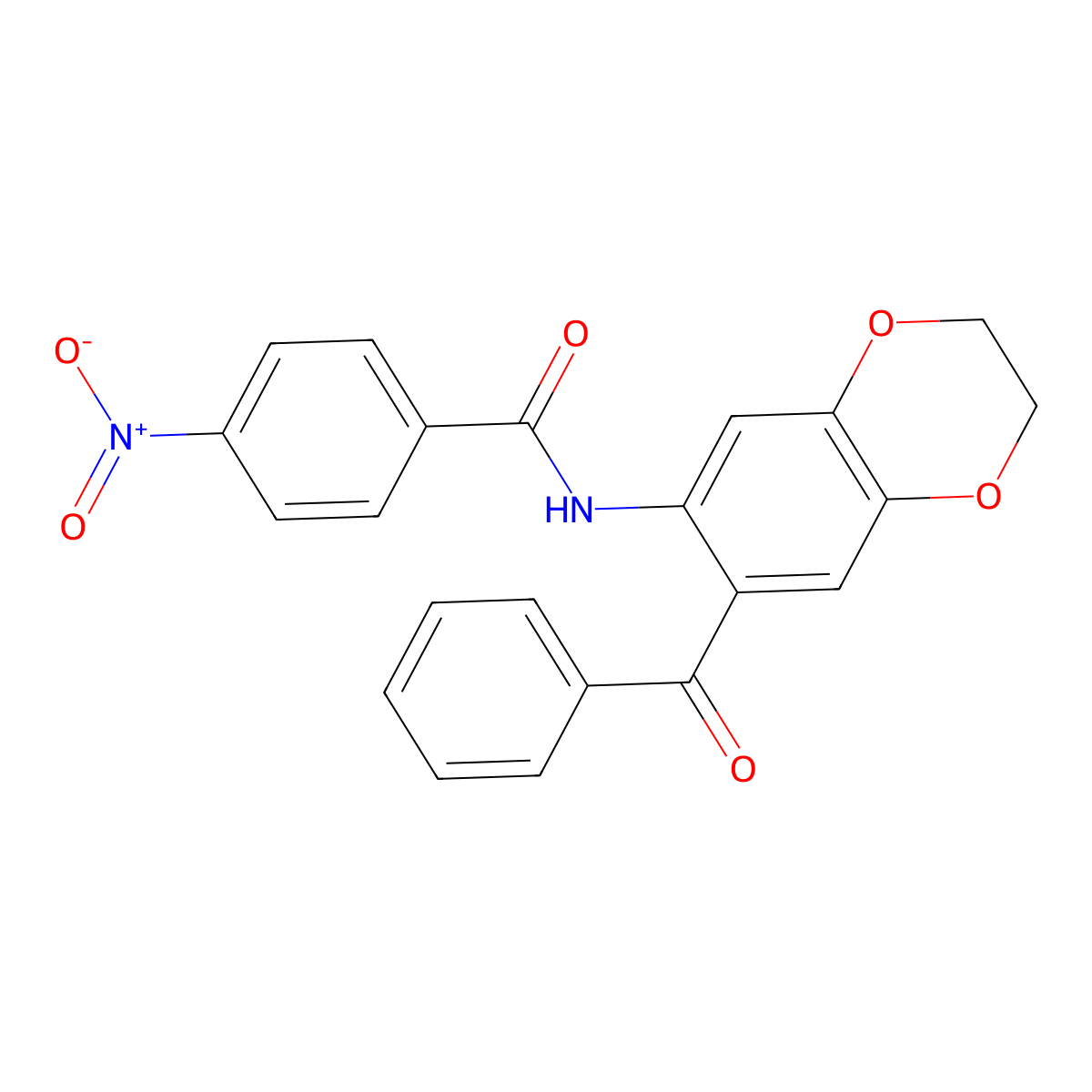 N-(7-benzoyl-2,3-dihydro-1,4-benzodioxin-6-yl)-4-nitrobenzamide molecular structure, CAS 443647-61-8