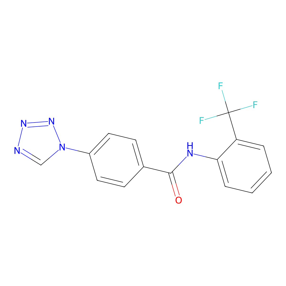 4-(1H-tetrazol-1-yl)-N-(2-(trifluoromethyl)phenyl)benzamide molecular structure, CAS 443650-92-8