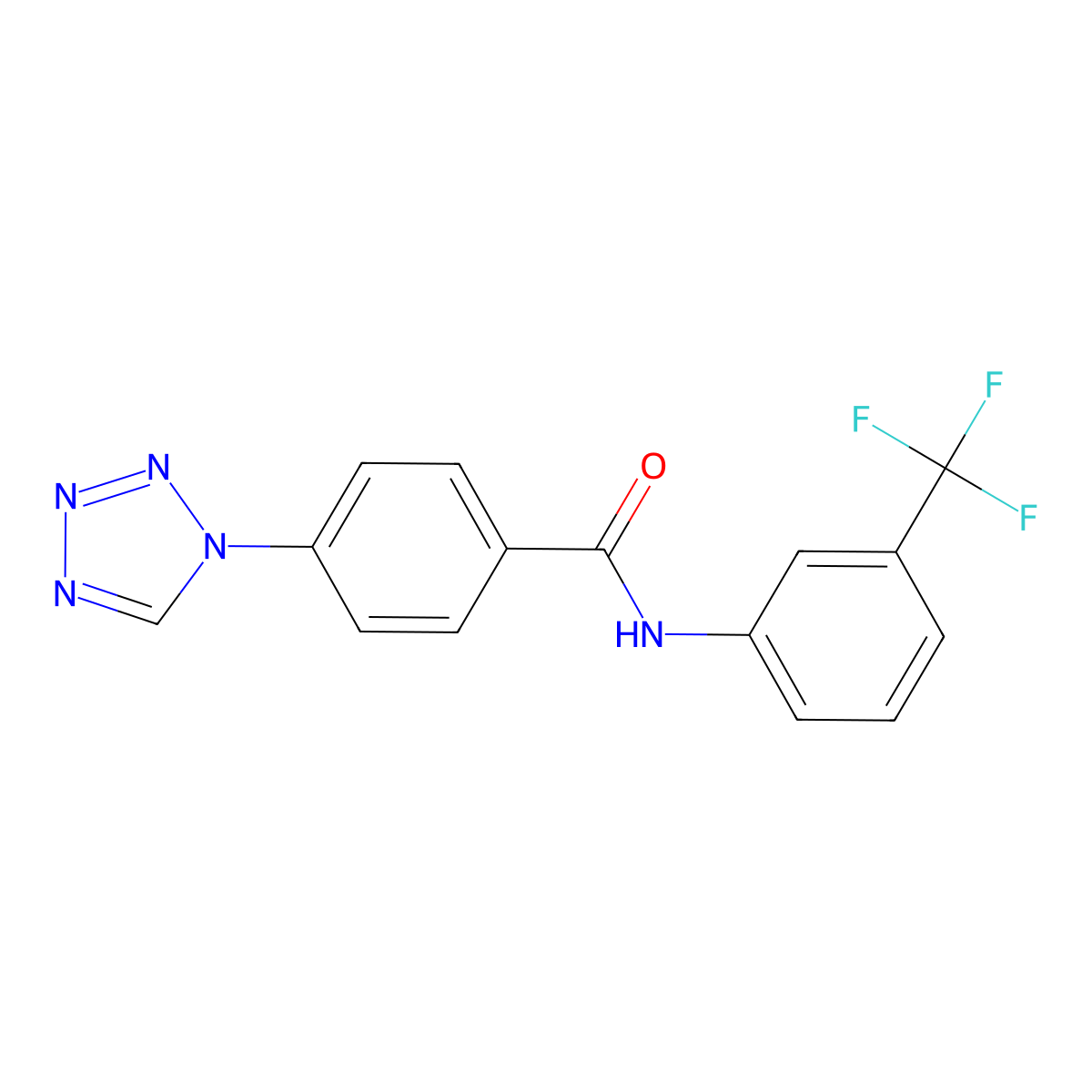4-(1H-tetrazol-1-yl)-N-[3-(trifluoromethyl)phenyl]benzamide molecular structure, CAS 443650-98-4