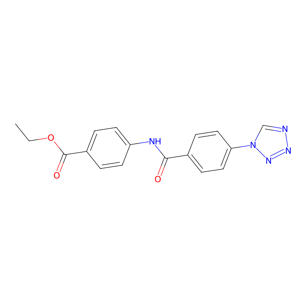 ethyl 4-{[4-(1H-tetrazol-1-yl)benzoyl]amino}benzoate molecular structure, CAS 443651-00-1