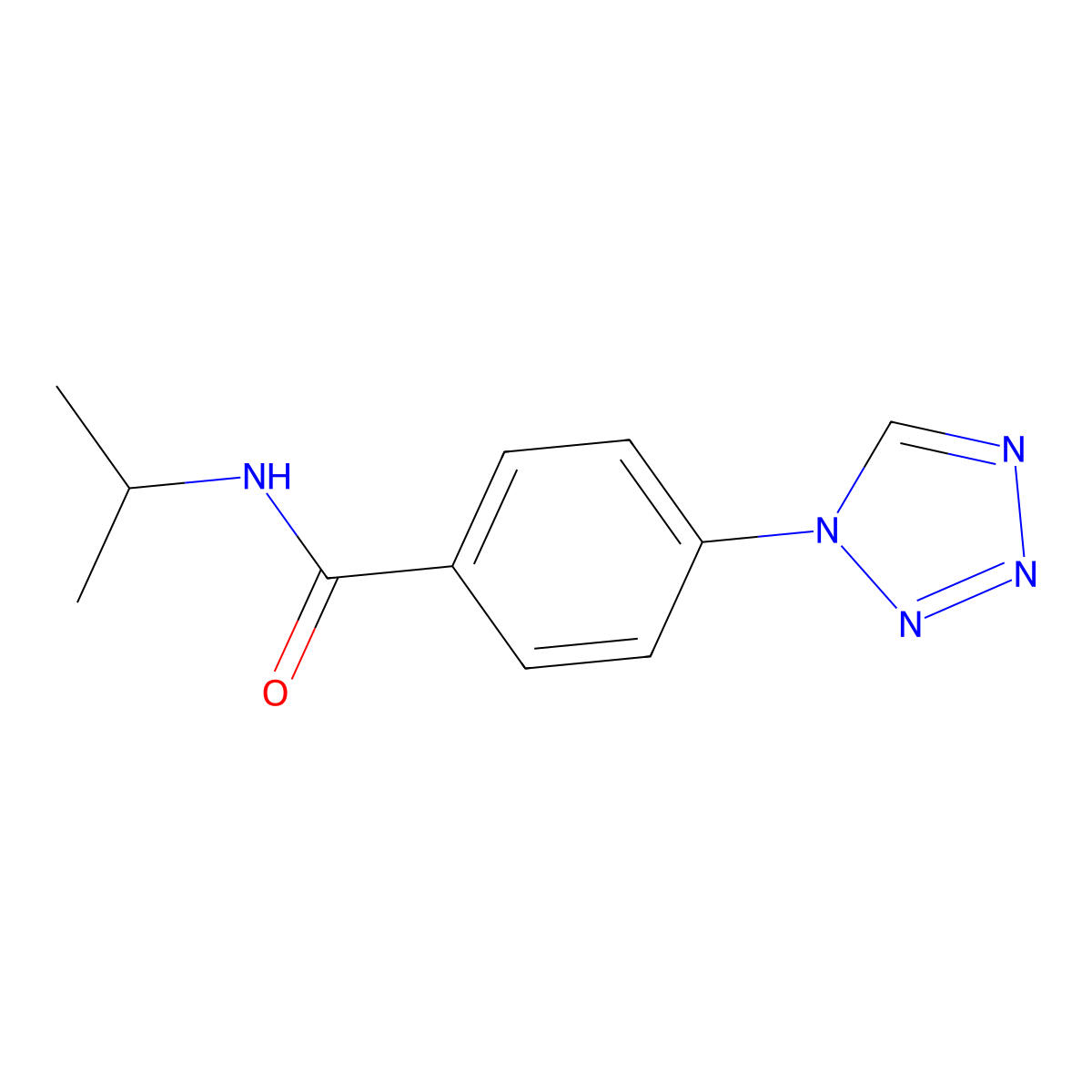 N-(propan-2-yl)-4-(1H-tetrazol-1-yl)benzamide molecular structure, CAS 443651-10-3