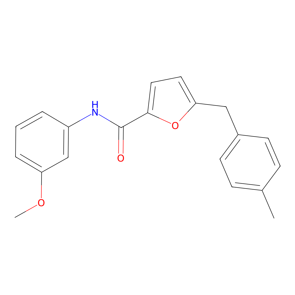 N-(3-methoxyphenyl)-5-(4-methylbenzyl)-2-furamide molecular structure, CAS 443651-52-3
