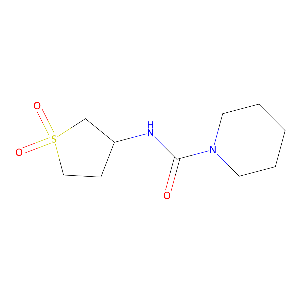 N-(1,1-dioxidotetrahydrothiophen-3-yl)piperidine-1-carboxamide molecular structure, CAS 443651-74-9