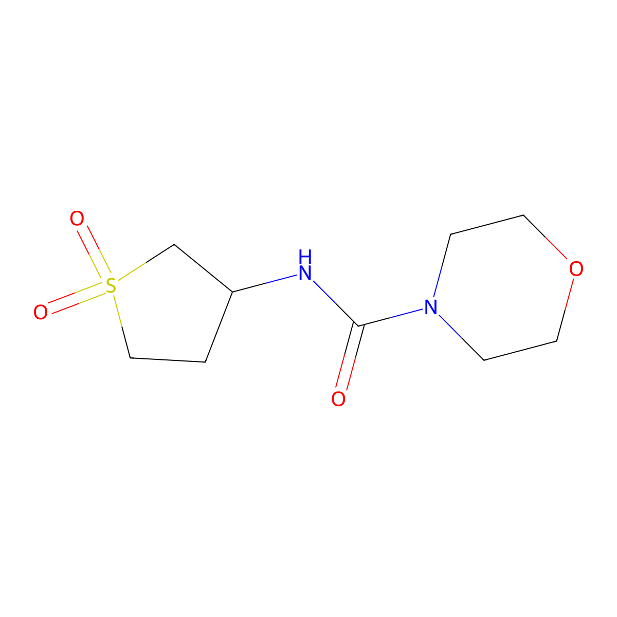 N-(1,1-dioxidotetrahydrothiophen-3-yl)morpholine-4-carboxamide molecular structure, CAS 443651-78-3
