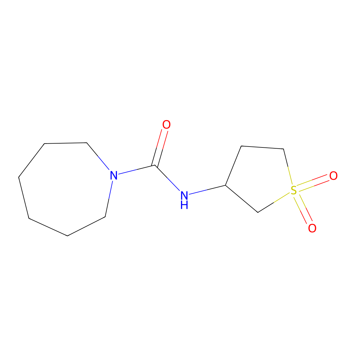 N-(1,1-dioxidotetrahydrothiophen-3-yl)azepane-1-carboxamide molecular structure, CAS 443651-84-1