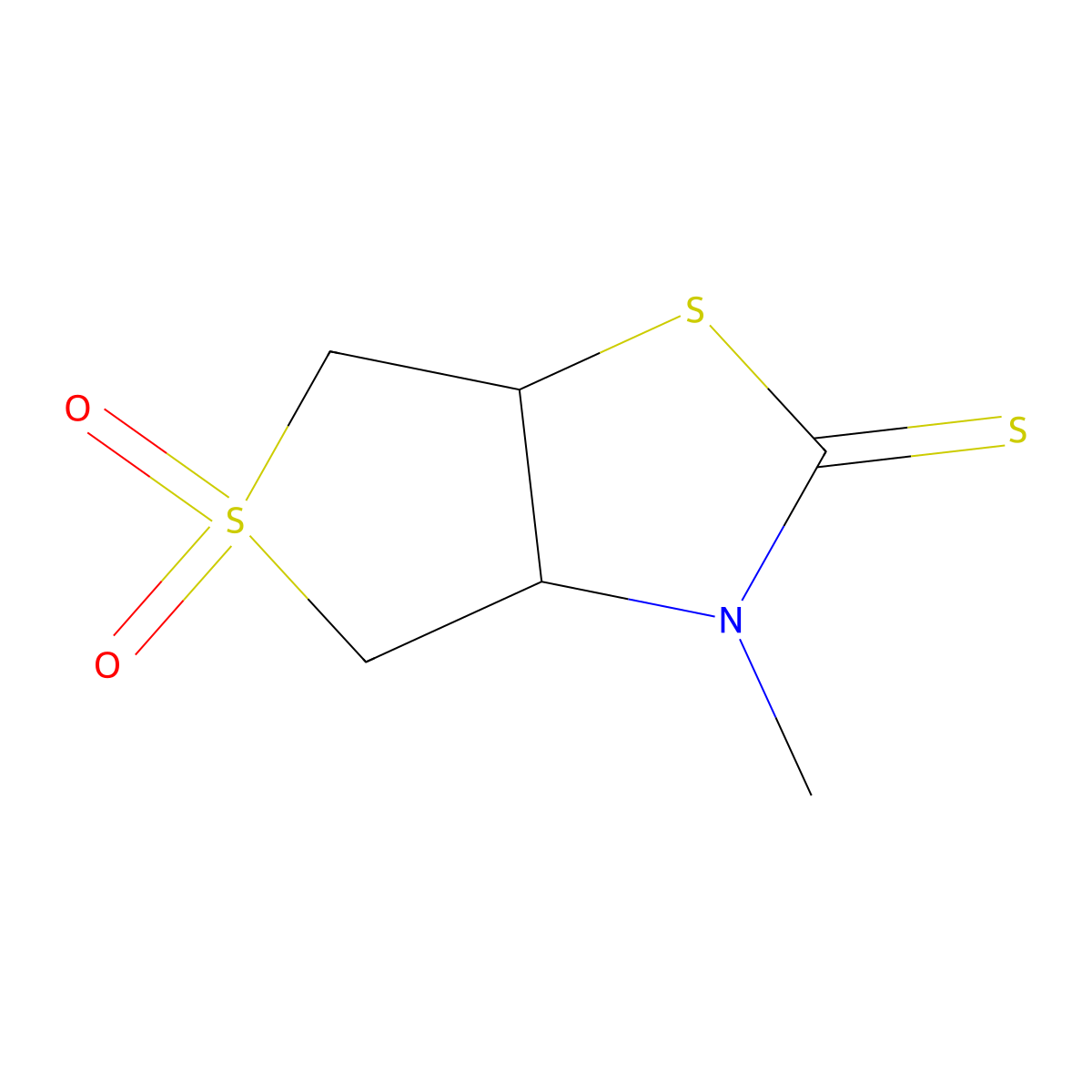 3-methyltetrahydrothieno[3,4-d][1,3]thiazole-2(3H)-thione 5,5-dioxide molecular structure, CAS 443651-96-5