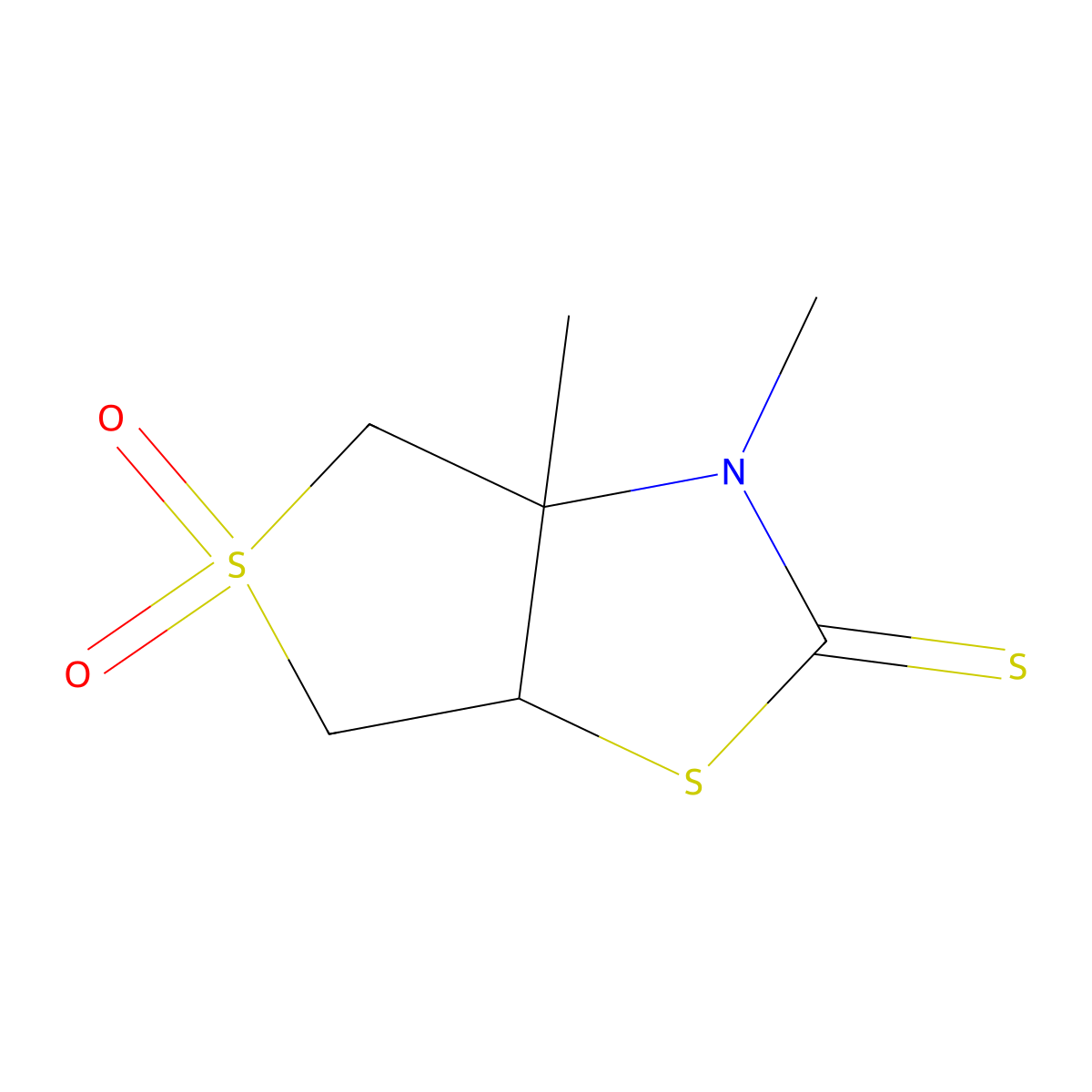 3,3a-dimethyltetrahydrothieno[3,4-d][1,3]thiazole-2(3H)-thione 5,5-dioxide molecular structure, CAS 443652-02-6