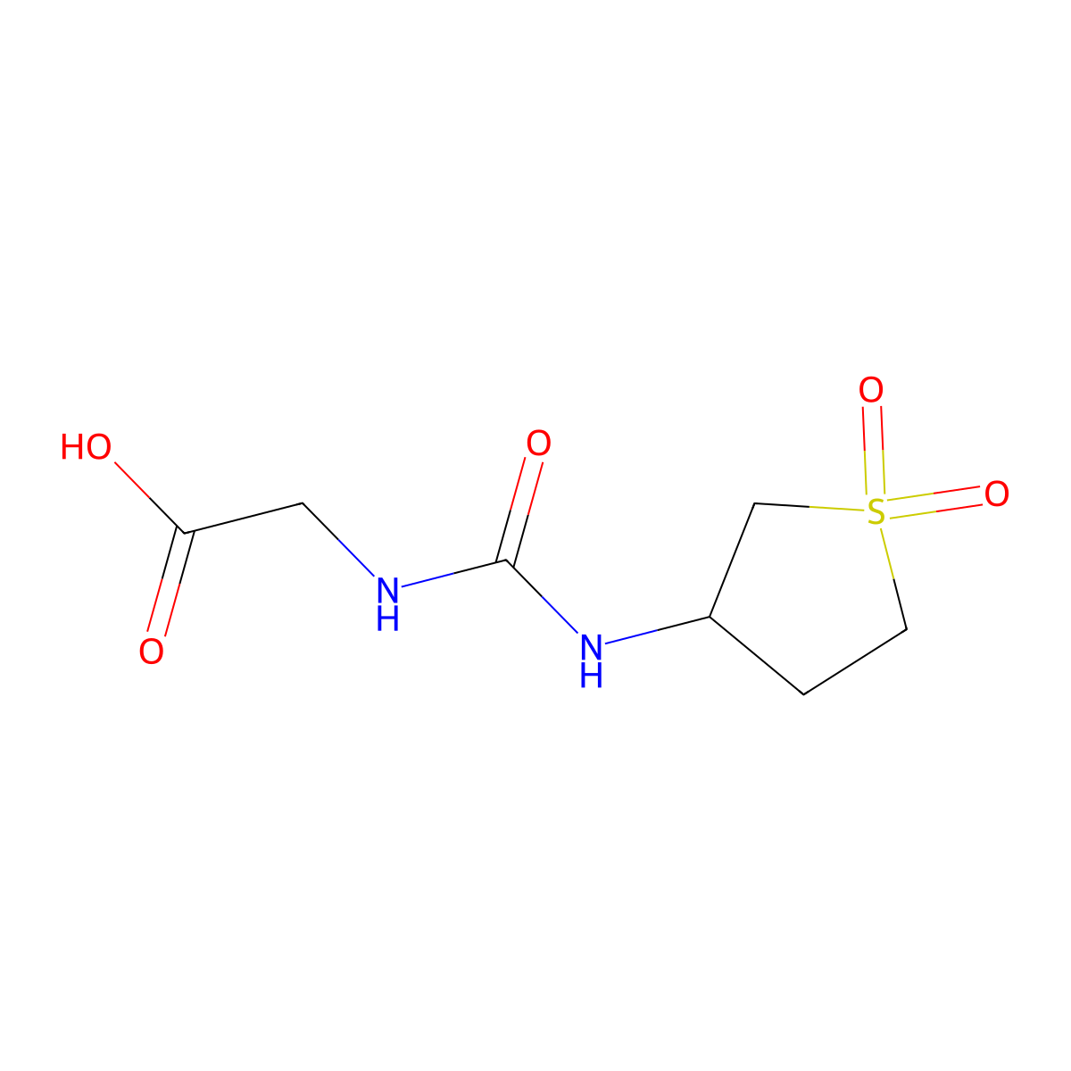 2-[(1,1-dioxothiolan-3-yl)carbamoylamino]acetic Acid molecular structure, CAS 443652-10-6