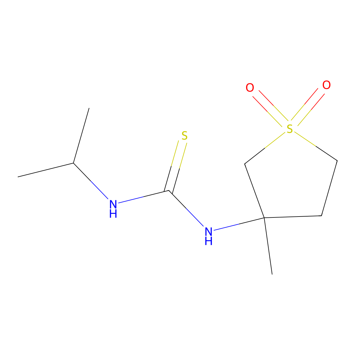 3-Methyl-3-({[(methylethyl)amino]thioxomethyl}amino)thiolane-1,1-dione molecular structure, CAS 443652-48-0