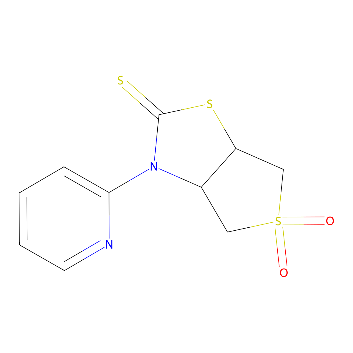 3-(Pyridin-2-yl)-2-sulfanylidene-hexahydro-5lambda6-thieno[3,4-d][1,3]thiazole-5,5-dione molecular structure, CAS 443652-50-4