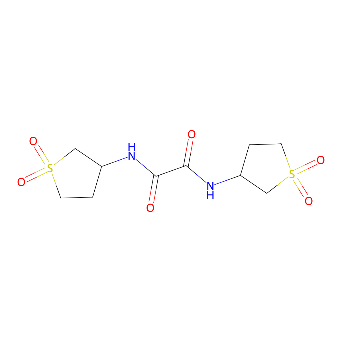 N,N'-bis(1,1-dioxidotetrahydrothiophen-3-yl)ethanediamide molecular structure, CAS 443652-53-7