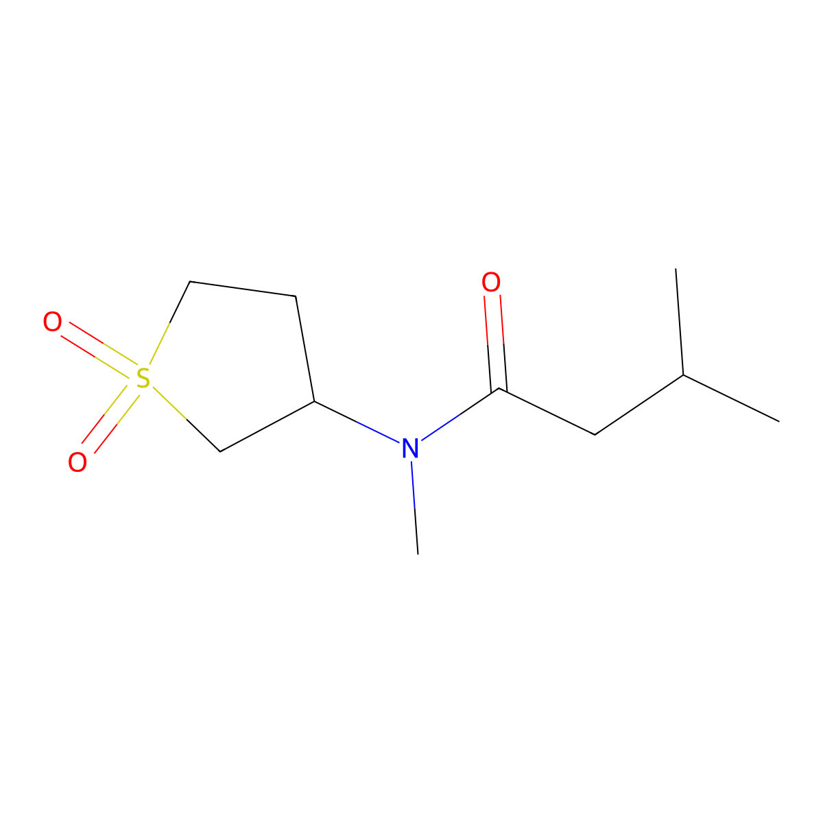 N-(1,1-dioxidotetrahydrothiophen-3-yl)-N,3-dimethylbutanamide molecular structure, CAS 443652-59-3