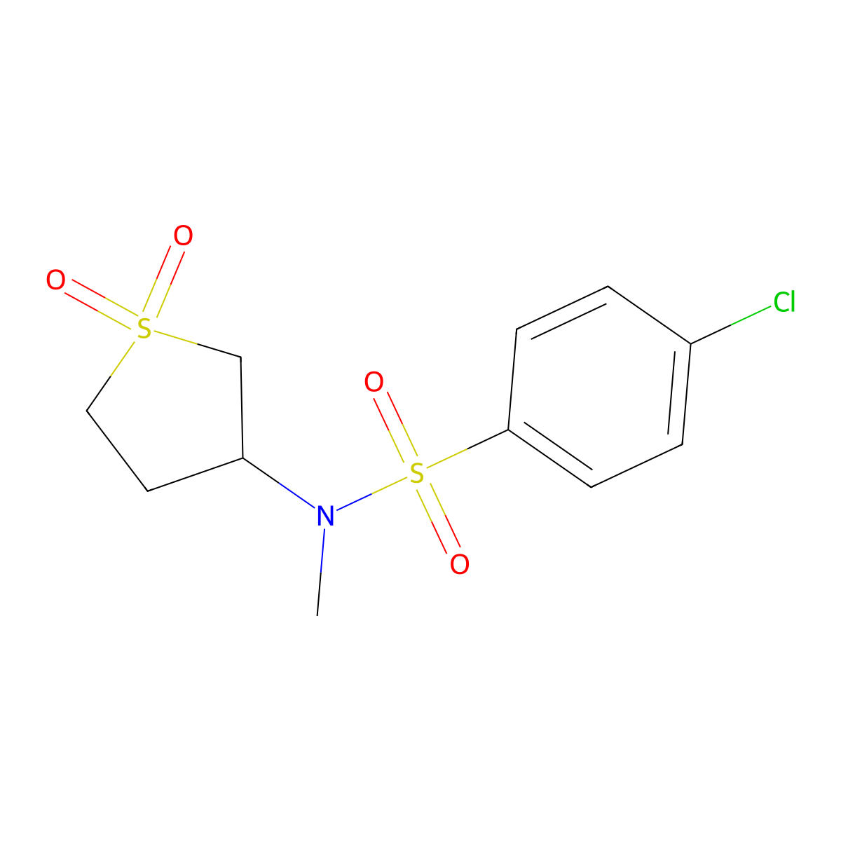 3-{[(4-Chlorophenyl)sulfonyl]methylamino}-1-hydroxythiolan-1-one molecular structure, CAS 443653-01-8