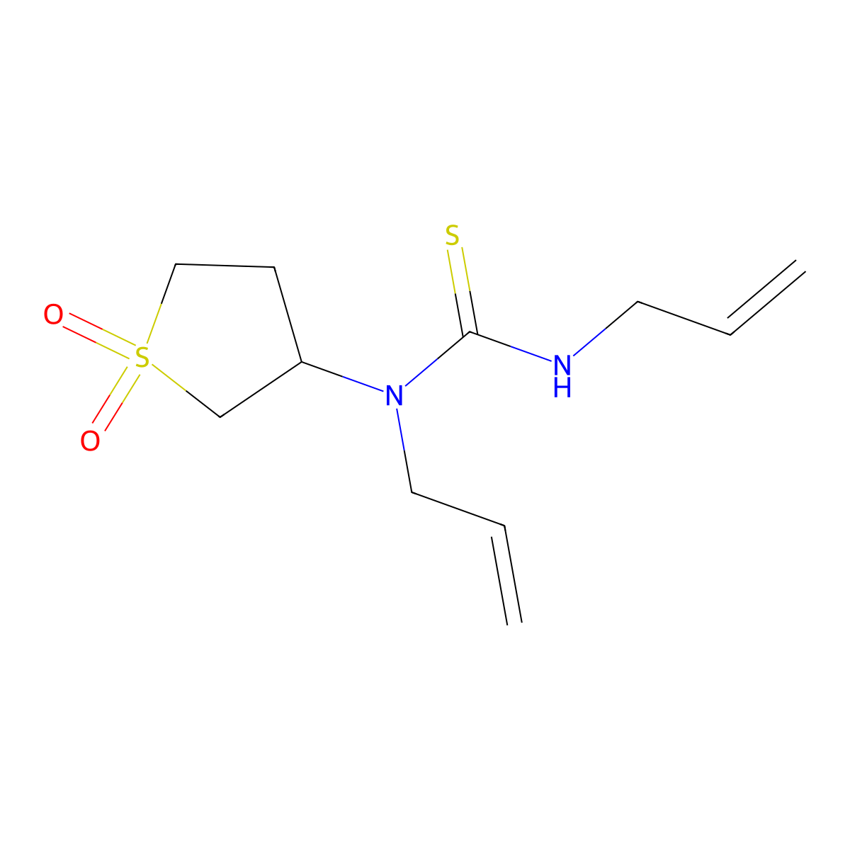N,N'-diallyl-N-(1,1-dioxidotetrahydro-3-thienyl)thiourea molecular structure, CAS 443653-04-1