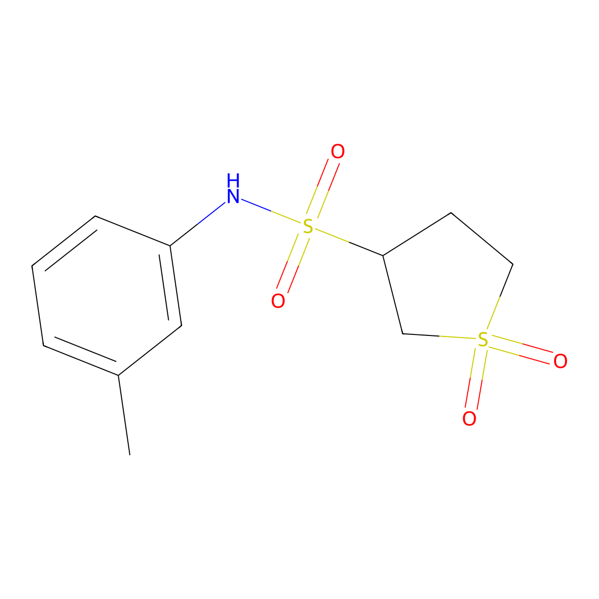 3-{[(3-Methylphenyl)amino]sulfonyl}thiolane-1,1-dione molecular structure, CAS 443653-16-5