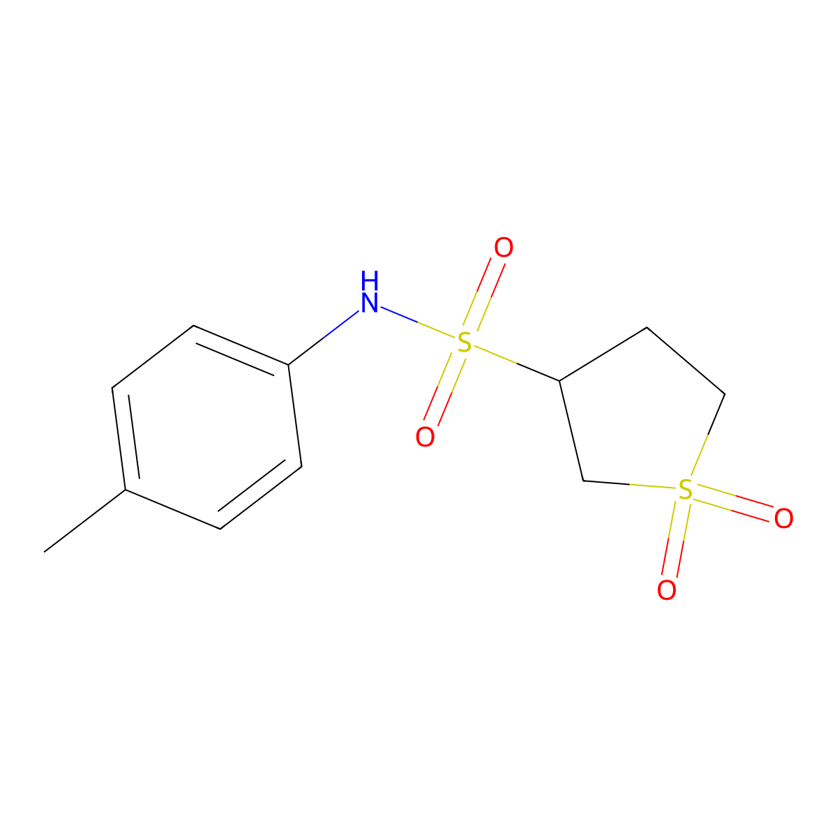 3-{[(4-Methylphenyl)amino]sulfonyl}thiolane-1,1-dione molecular structure, CAS 443653-17-6