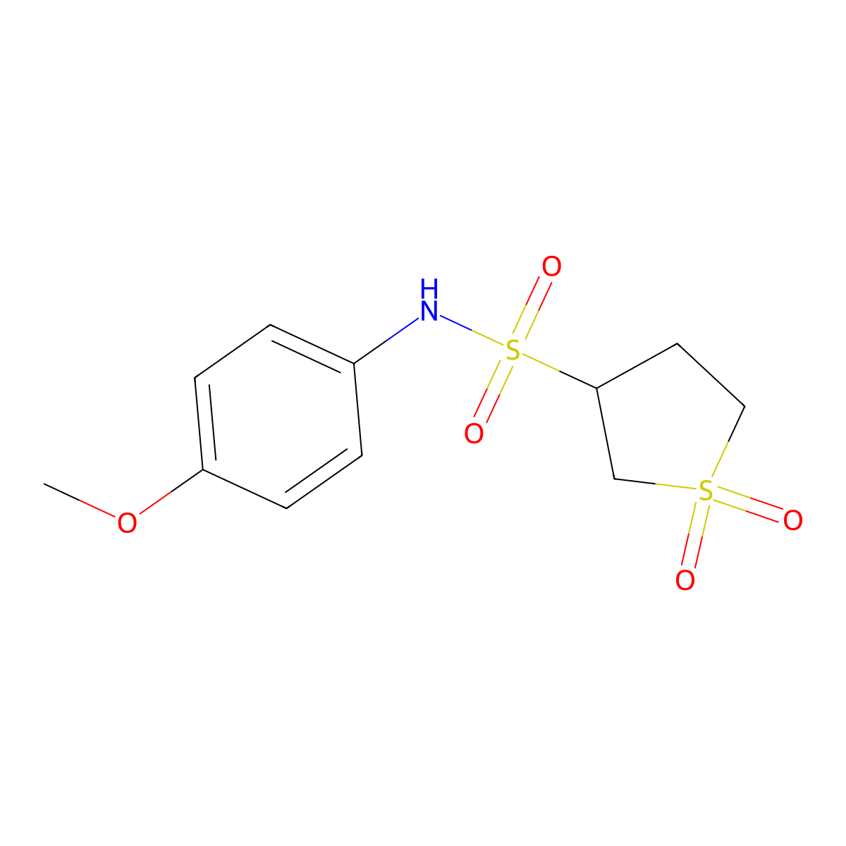 3-{[(4-Methoxyphenyl)amino]sulfonyl}thiolane-1,1-dione molecular structure, CAS 443653-31-4