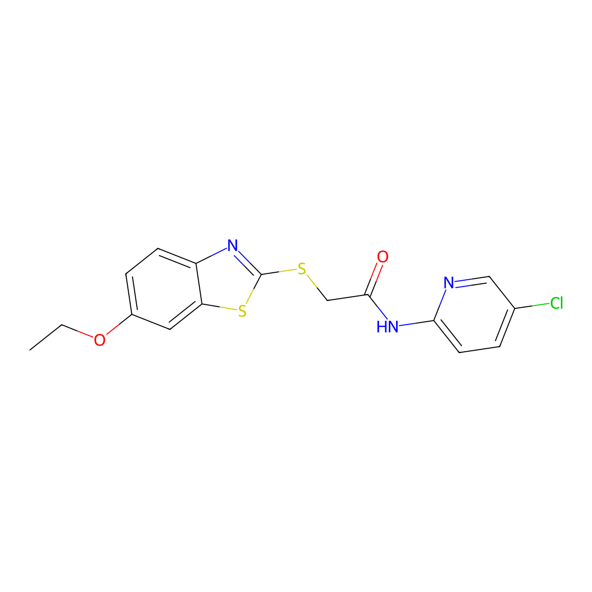 N-(5-chloropyridin-2-yl)-2-[(6-ethoxy-1,3-benzothiazol-2-yl)sulfanyl]acetamide molecular structure, CAS 443657-14-5