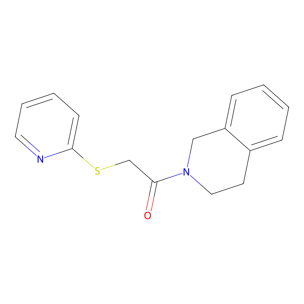 2-[(Pyridin-2-ylsulfanyl)acetyl]-1,2,3,4-tetrahydroisoquinoline molecular structure, CAS 443658-18-2