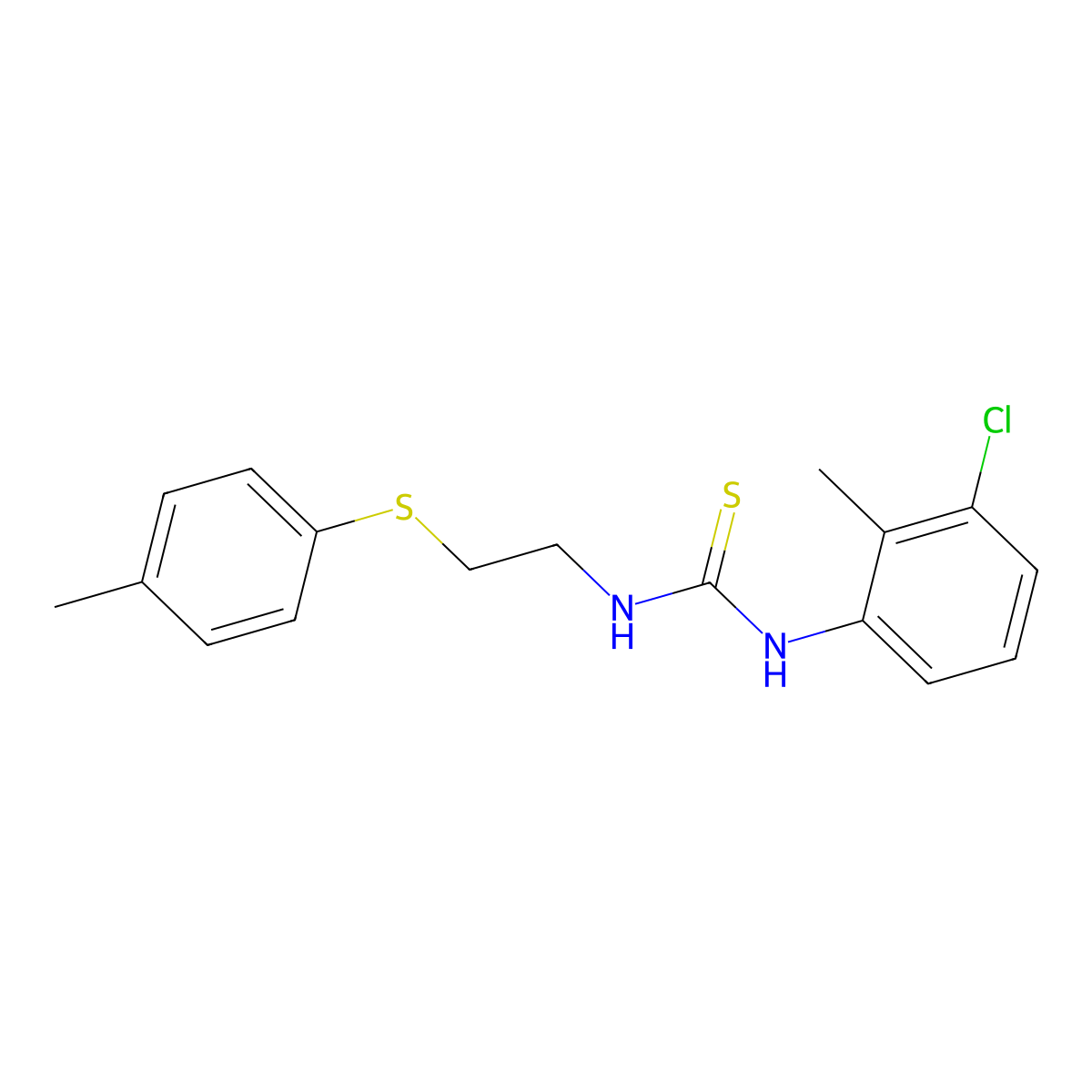 1-(3-Chloro-2-methylphenyl)-3-[2-(4-methylphenyl)sulfanylethyl]thiourea molecular structure, CAS 443661-51-6