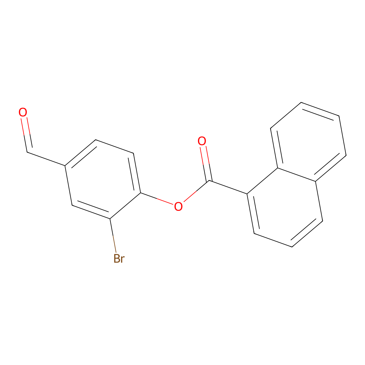 2-Bromo-4-formylphenyl naphthalene-1-carboxylate molecular structure, CAS 443661-92-5