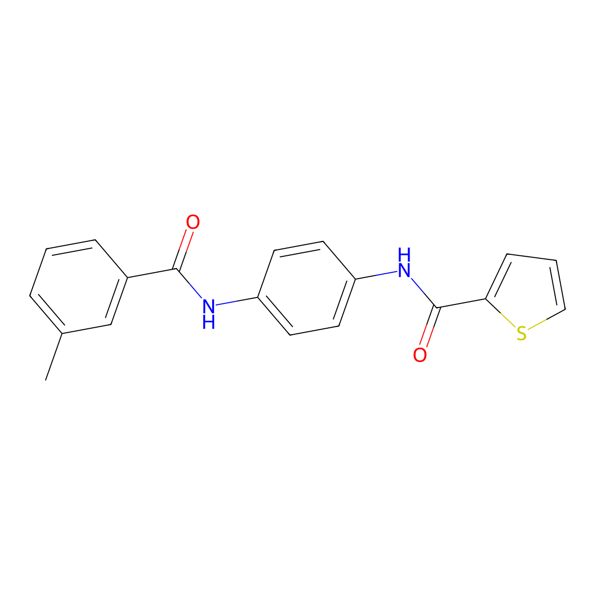 N-[4-[(3-methylbenzoyl)amino]phenyl]thiophene-2-carboxamide molecular structure, CAS 443662-09-7
