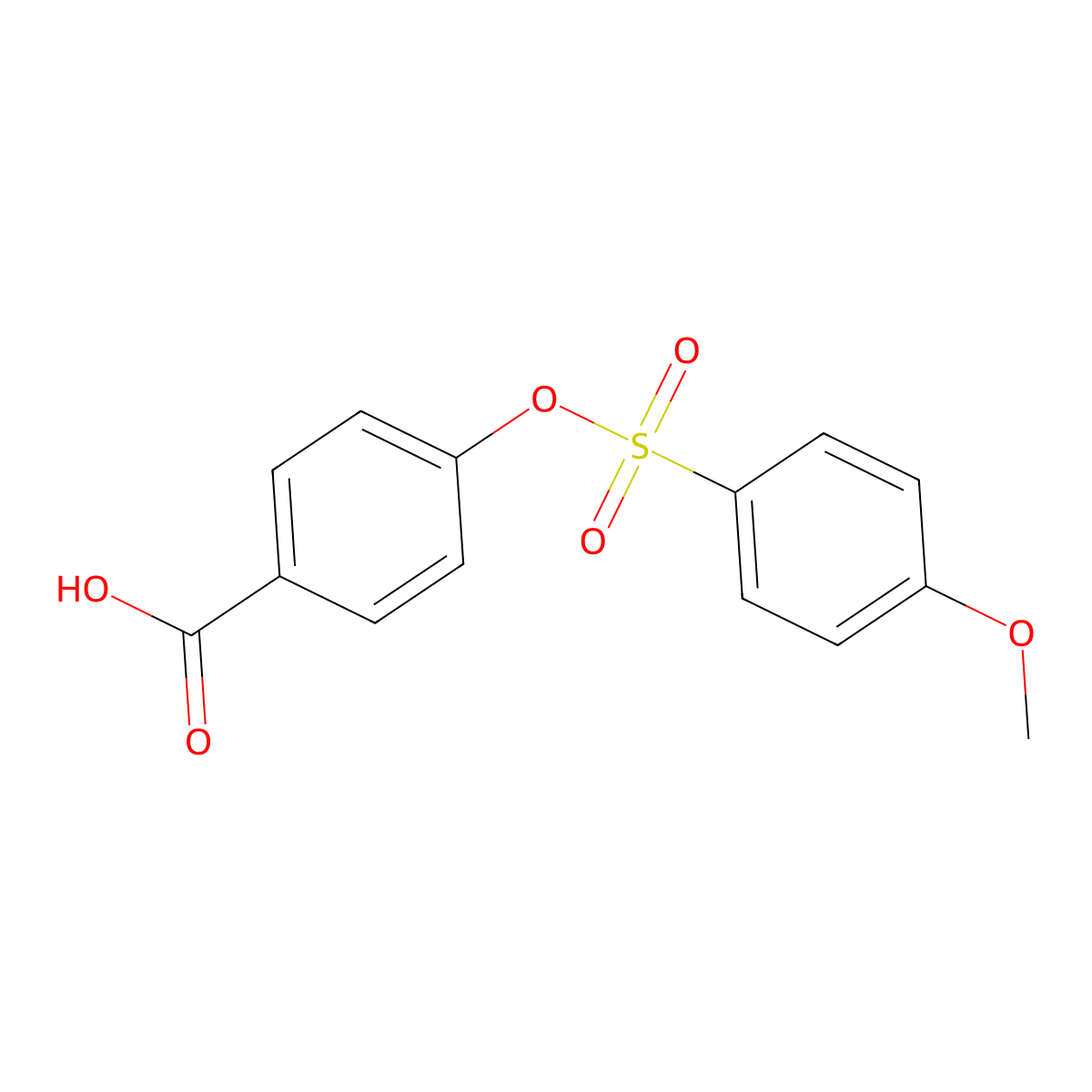 4-{[(4-Methoxyphenyl)sulfonyl]oxy}benzoic acid molecular structure, CAS 443662-27-9