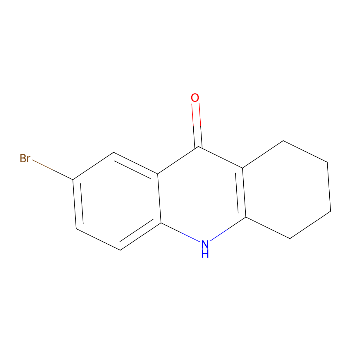 7-Bromo-1,3,4,10-tetrahydro-2H-acridin-9-one molecular structure, CAS 443662-39-3