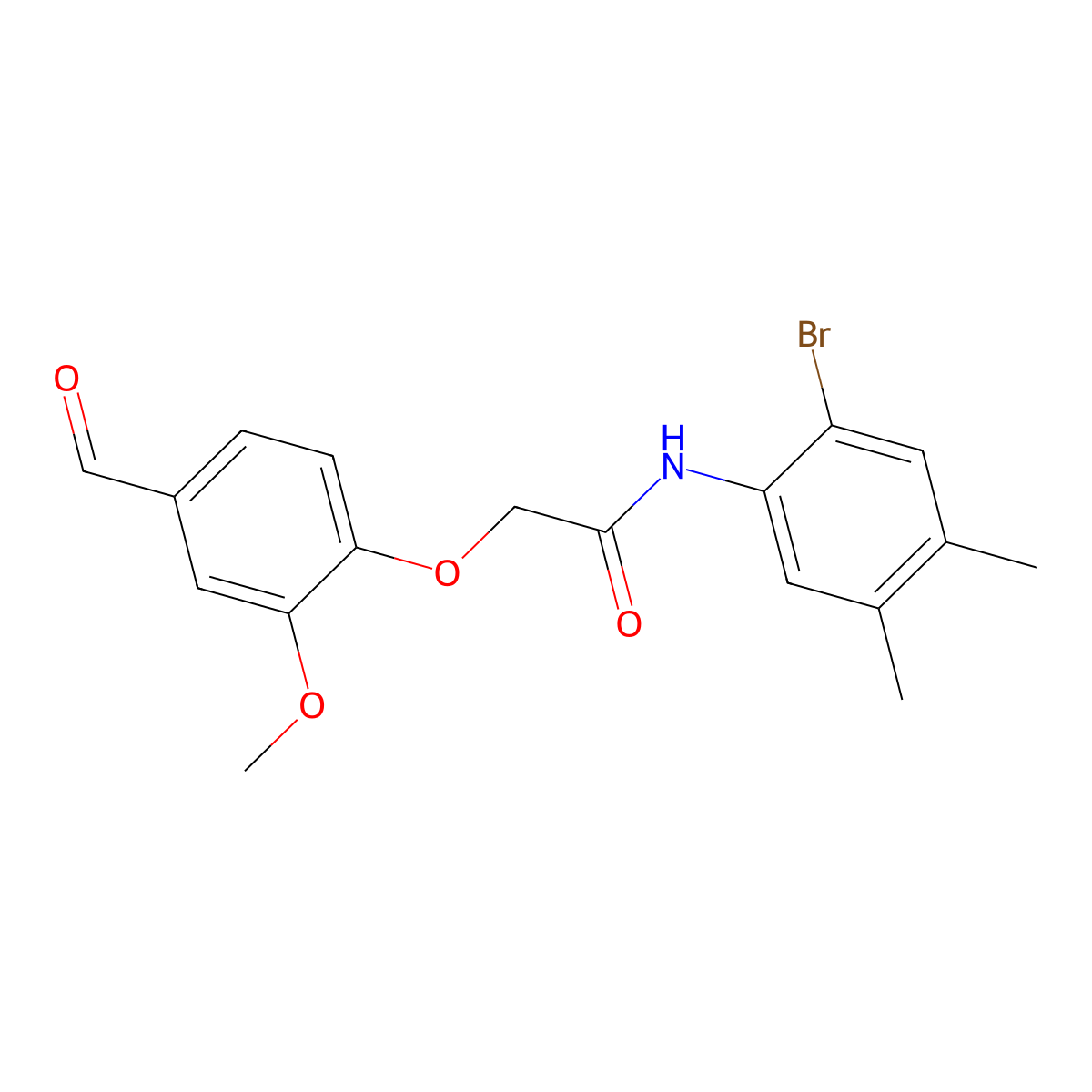 N-(2-bromo-4,5-dimethylphenyl)-2-(4-formyl-2-methoxyphenoxy)acetamide molecular structure, CAS 443663-18-1
