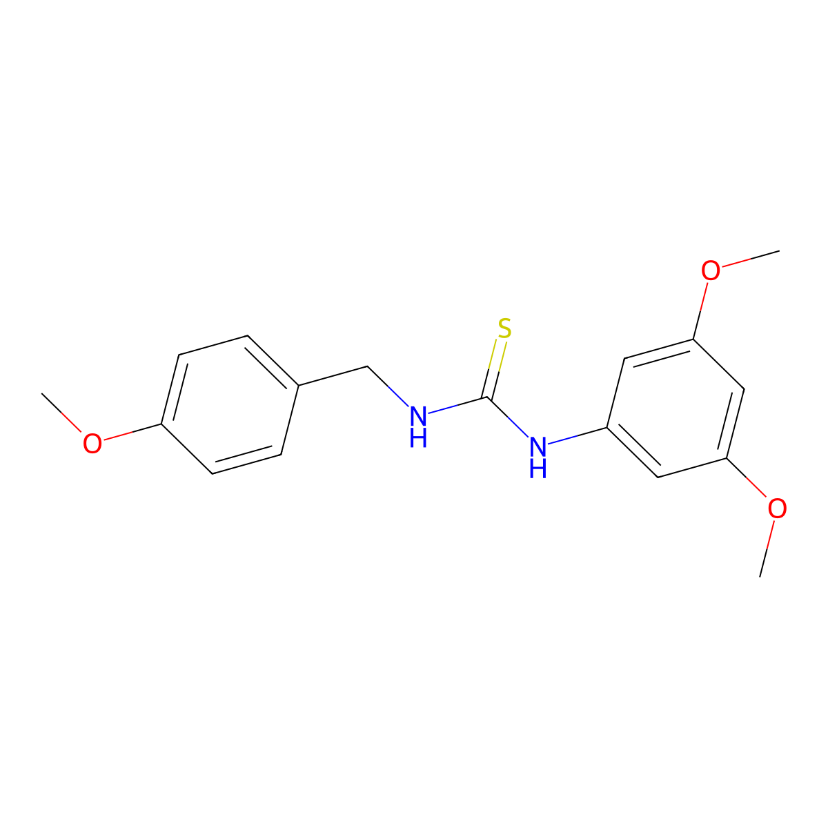 1-(3,5-Dimethoxyphenyl)-3-[(4-methoxyphenyl)methyl]thiourea molecular structure, CAS 443663-99-8