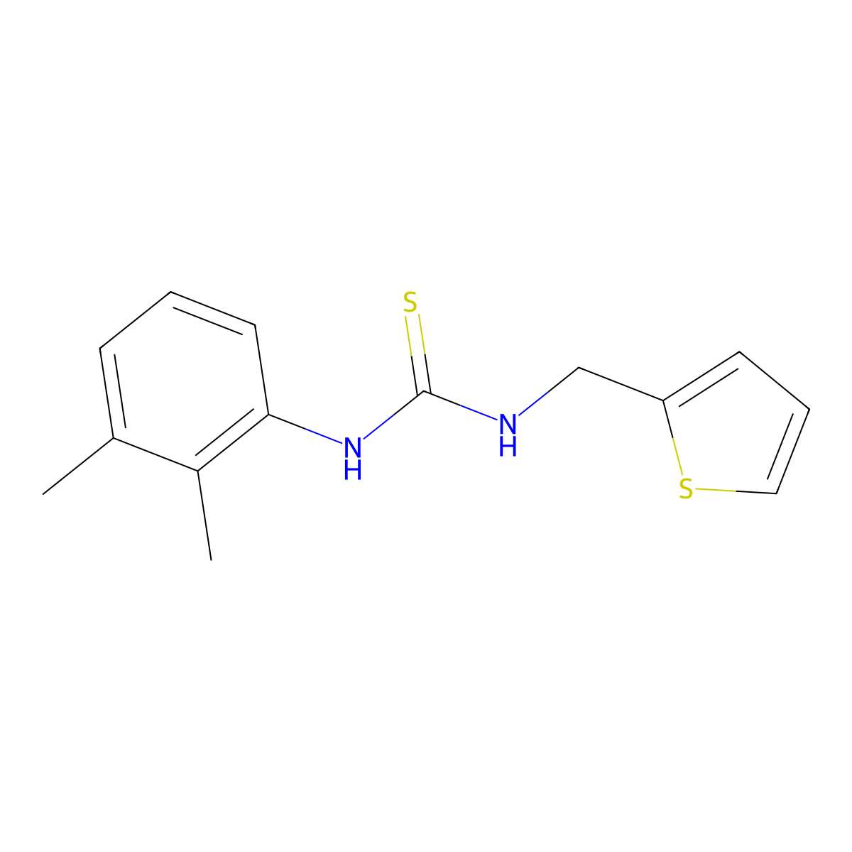 1-(2,3-Dimethylphenyl)-3-(thiophen-2-ylmethyl)thiourea molecular structure, CAS 443664-04-8