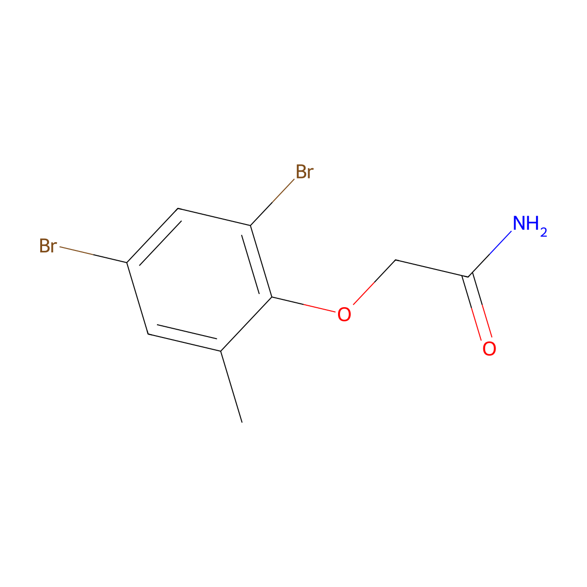 2-(2,4-Dibromo-6-methylphenoxy)acetamide molecular structure, CAS 443664-21-9