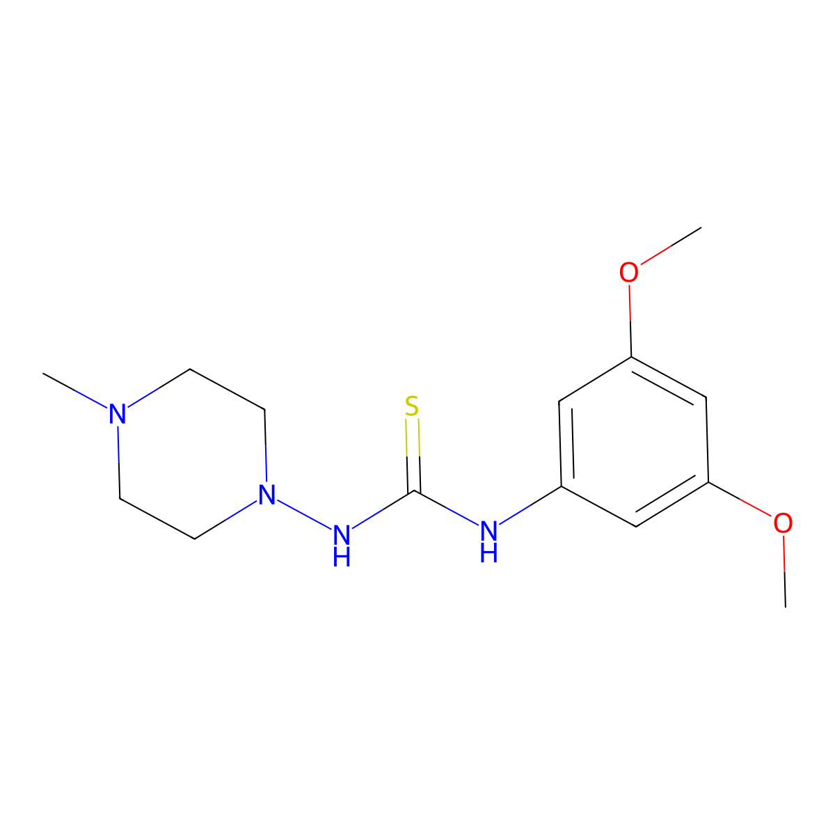 1-(3,5-Dimethoxyphenyl)-3-(4-methylpiperazin-1-yl)thiourea molecular structure, CAS 443664-31-1