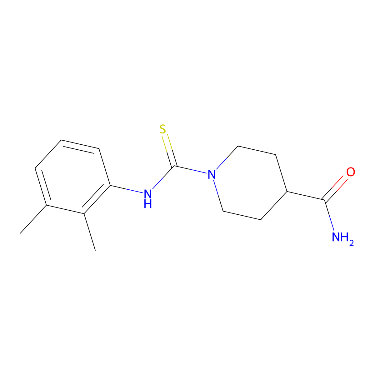 1-[(2,3-Dimethylphenyl)carbamothioyl]piperidine-4-carboxamide molecular structure, CAS 443664-68-4