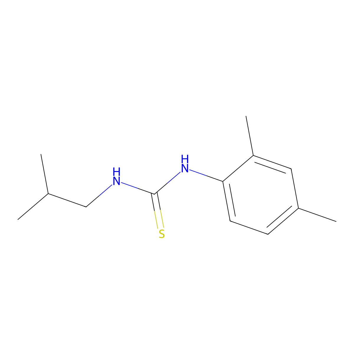 1-(2,4-Dimethylphenyl)-3-(2-methylpropyl)thiourea molecular structure, CAS 443665-79-0