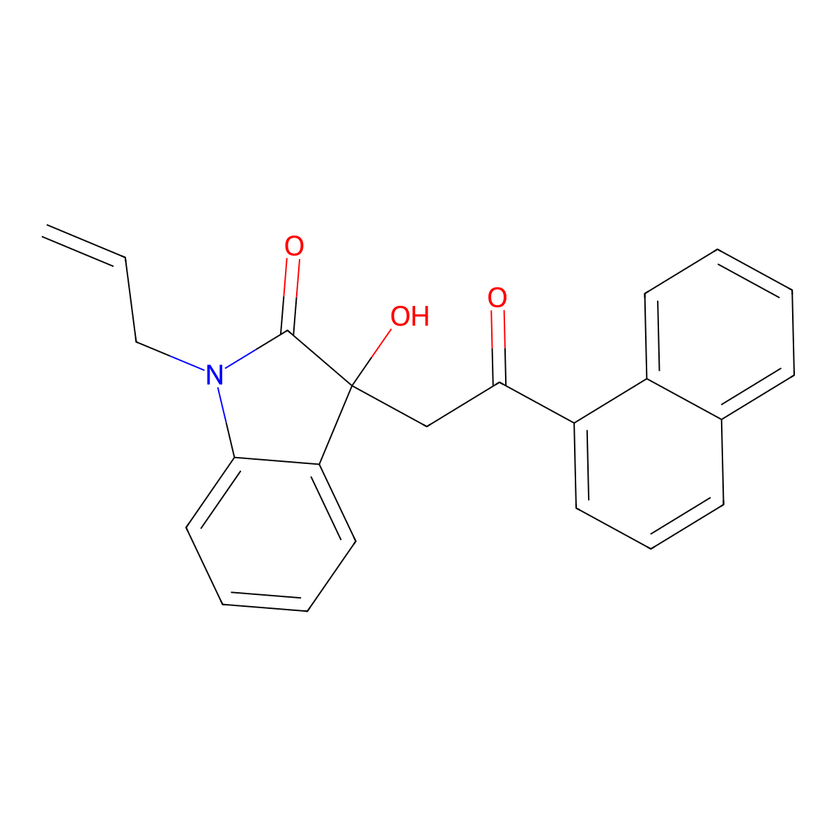 3-Hydroxy-3-(2-naphthalen-1-yl-2-oxoethyl)-1-prop-2-enylindol-2-one molecular structure, CAS 443666-10-2