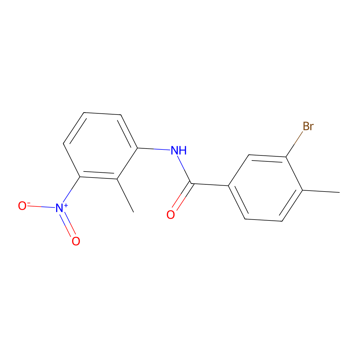 3-bromo-4-methyl-N-(2-methyl-3-nitrophenyl)benzamide molecular structure, CAS 443666-38-4