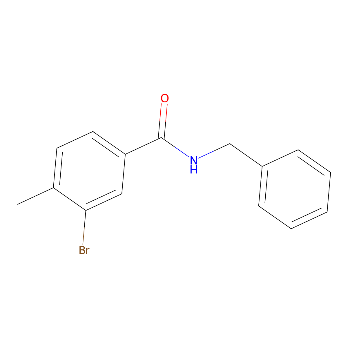 N-benzyl-3-bromo-4-methylbenzamide molecular structure, CAS 443666-89-5