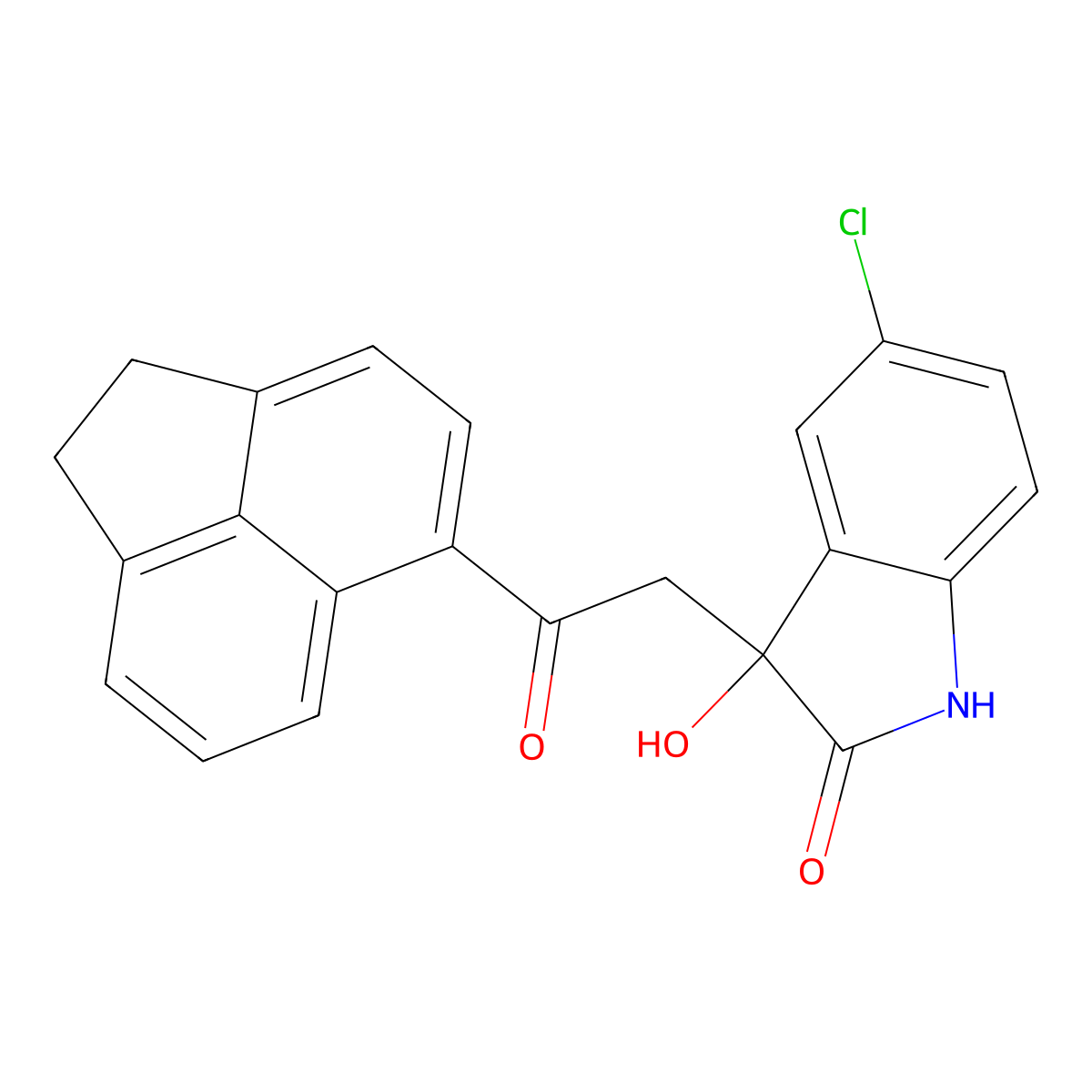 5-chloro-3-[2-(1,2-dihydroacenaphthylen-5-yl)-2-oxoethyl]-3-hydroxy-1H-indol-2-one molecular structure, CAS 443667-11-6
