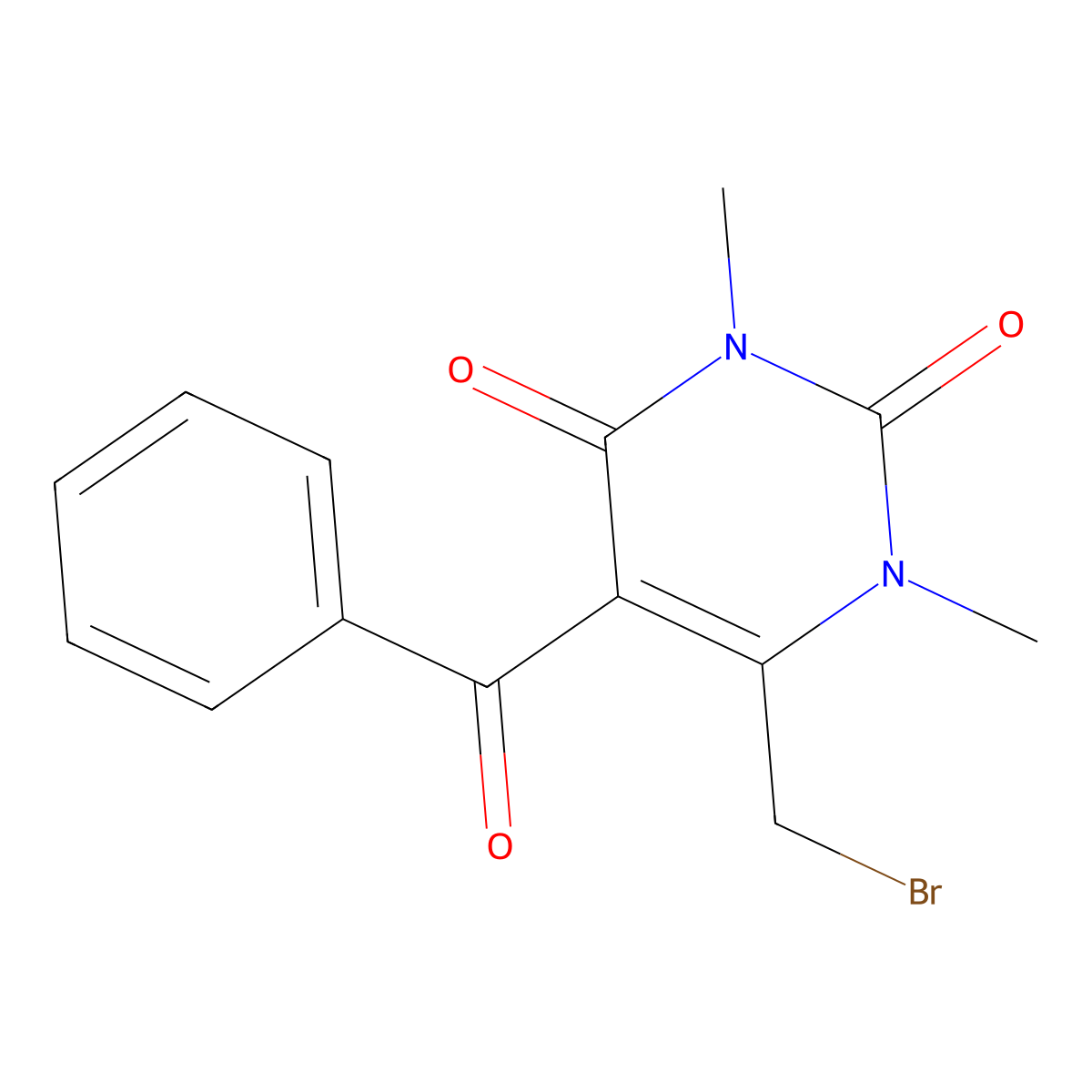 5-Benzoyl-6-(bromomethyl)-1,3-dimethylpyrimidine-2,4(1H,3H)-dione molecular structure, CAS 443667-38-7