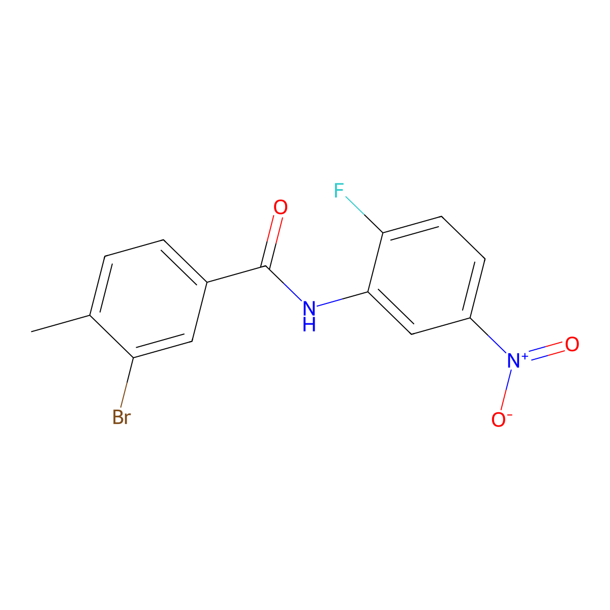3-bromo-N-(2-fluoro-5-nitrophenyl)-4-methylbenzamide molecular structure, CAS 443667-91-2